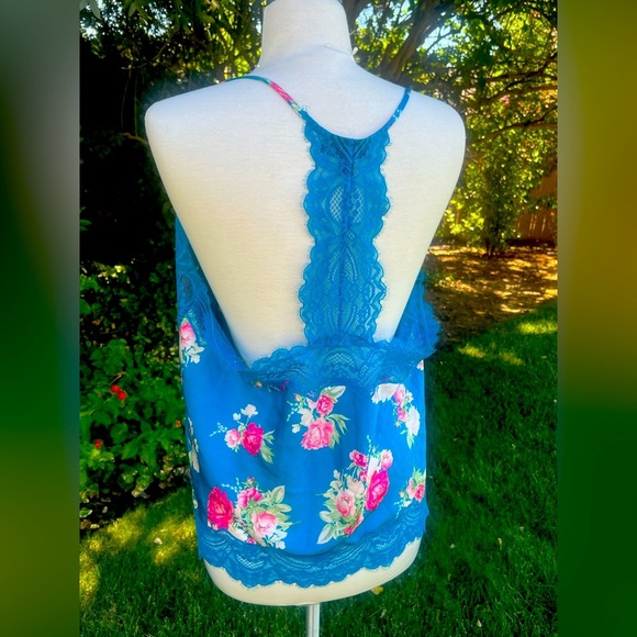 INC International Concepts Floral 🌷Lace Cami - Blue and Pink - Picture 4 of 6